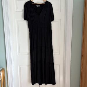 Anthropologie Somerset Black Maxi Dress Size Large Like New